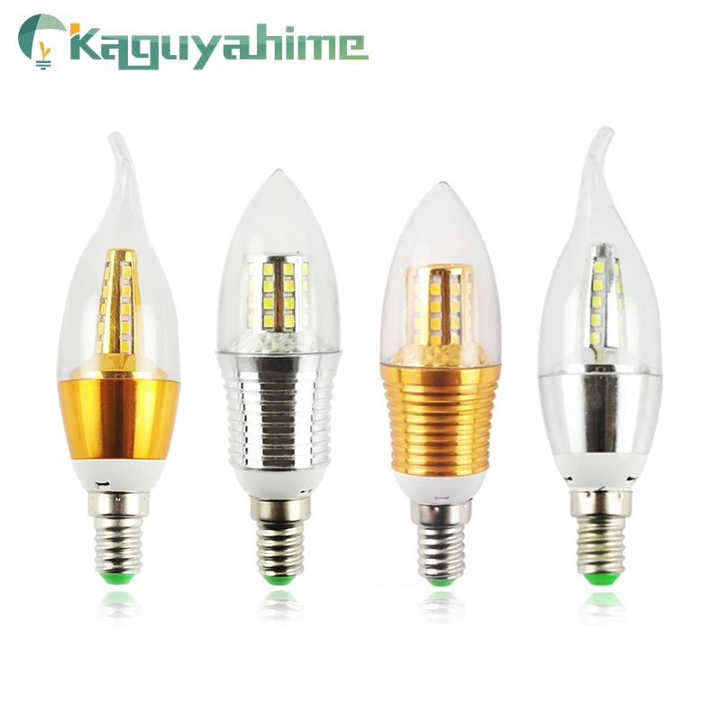 Kaguyahime 10шт Алюминий лампы светодиодные свечи E14 220V 7W 9W 12W золотого серебряного