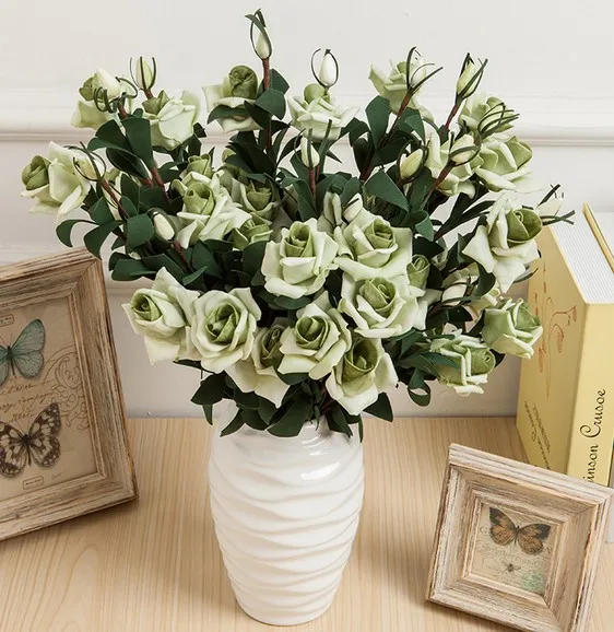 4 heads 3Buds BouquePretty Charming Wedding Decoration Mini Rose Artificial Silk Flower Bride Bridal Home wedding decoration | Дом и сад
