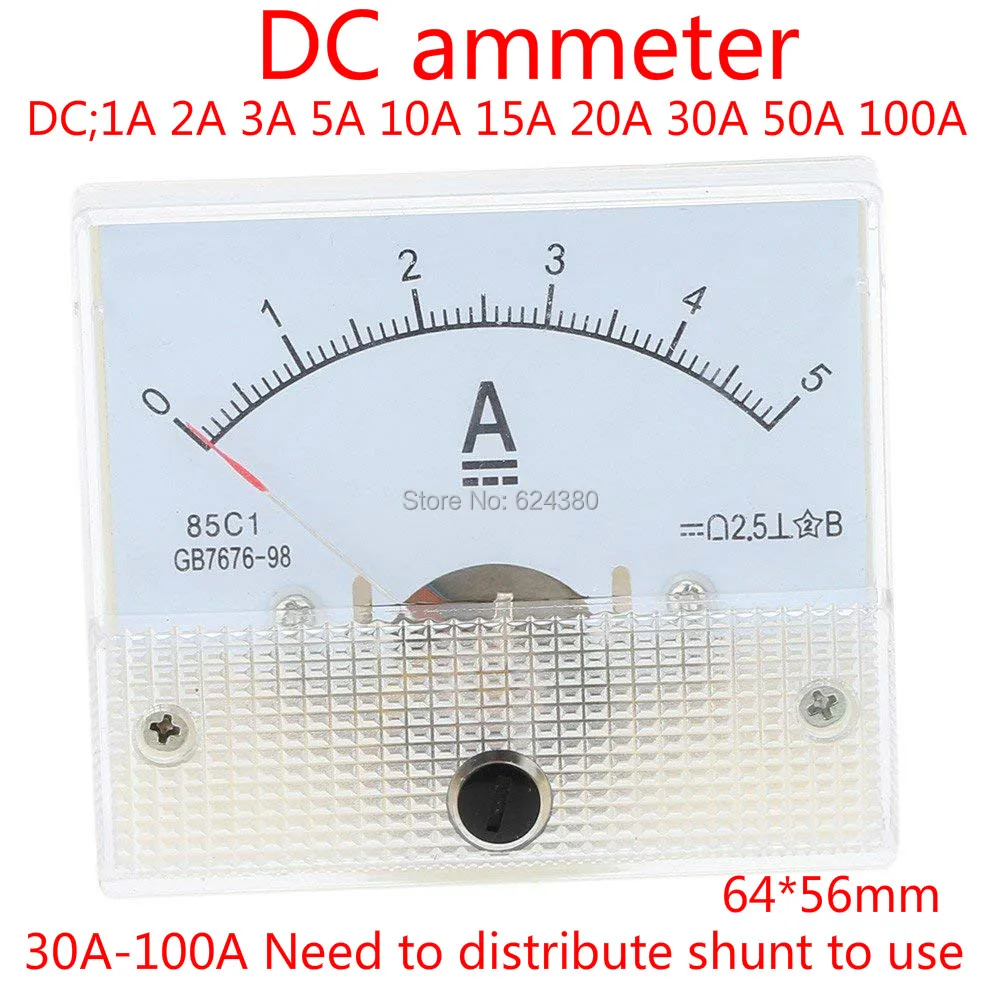 85C1 DC1A 2A 3A 5A 10A 20A 15A 30A 50A 100A Аналоговый амперметр с точностью 2 5|Измерители тока| |