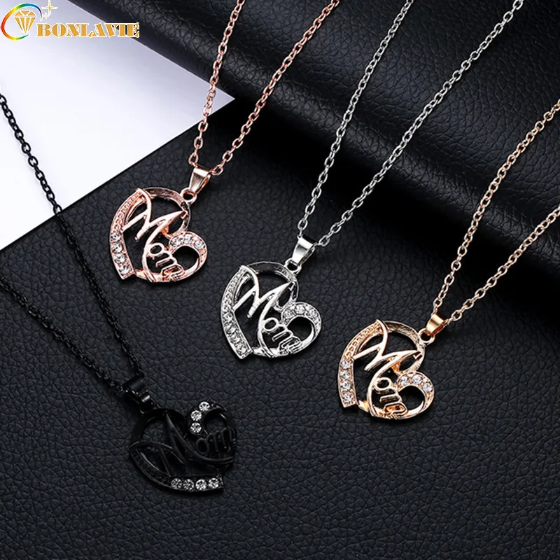 Креативное ювелирное изделие с надписью MOM Love Heart ожерелье кулоном для женщин