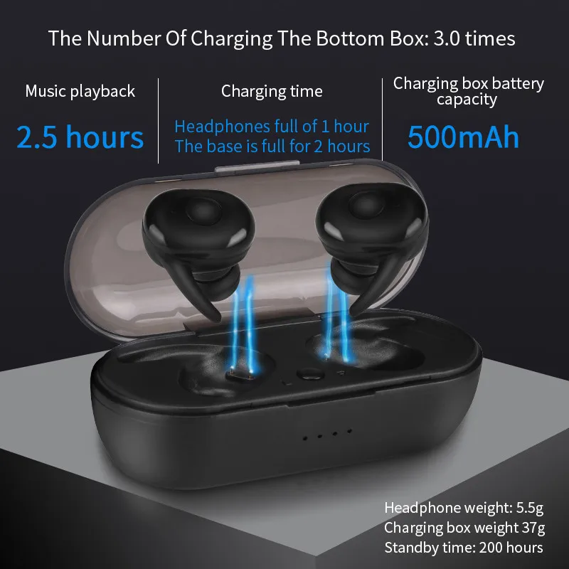 Наушники Bluetooth настоящие беспроводные наушники стерео со встроенным HD