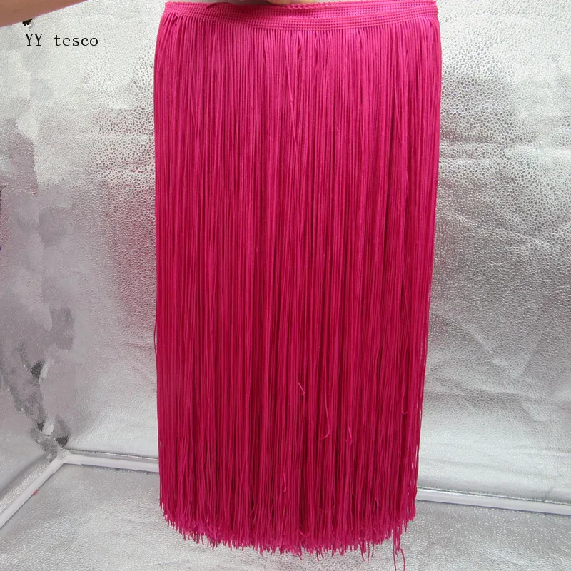 

YY-tesco 10 Meter/lot 50cm Wide Lace Fringe Trim Tassel Rose Fringe Trimming Lace For DIY Latin Dress Stage Clothes Accessories