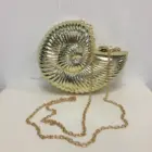 Золотистые и Серебристые сумки-слинги для вечеринки, свадьбы, сумки через плечо для женщин, кошелек с ракушками, маленькие милые Клатчи из цинкового сплава на цепочке 2021