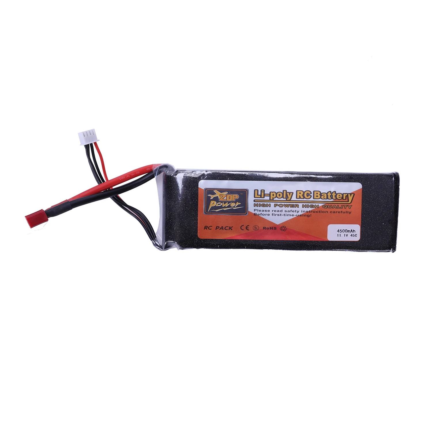 ZOP POWER 11 1 В 4500 мАч 45C 3S 1P Lipo Battery T Plug перезаряжаемый для радиоуправляемого гоночного