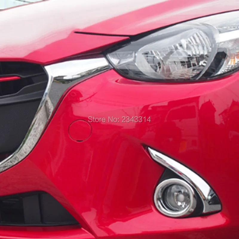 Для Mazda 2 Demio 2016 2017 2018 ABS Серебряный передний противотуманный фонарь лампа бампер