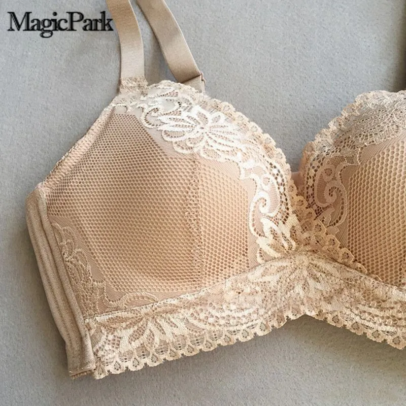 Women Bralette Lace Sexy Deep V Inner Cotton Soft 100/44BC Exports Healthy Wireless Ladies Wire Free Woman Push Up Brassiere | Женская