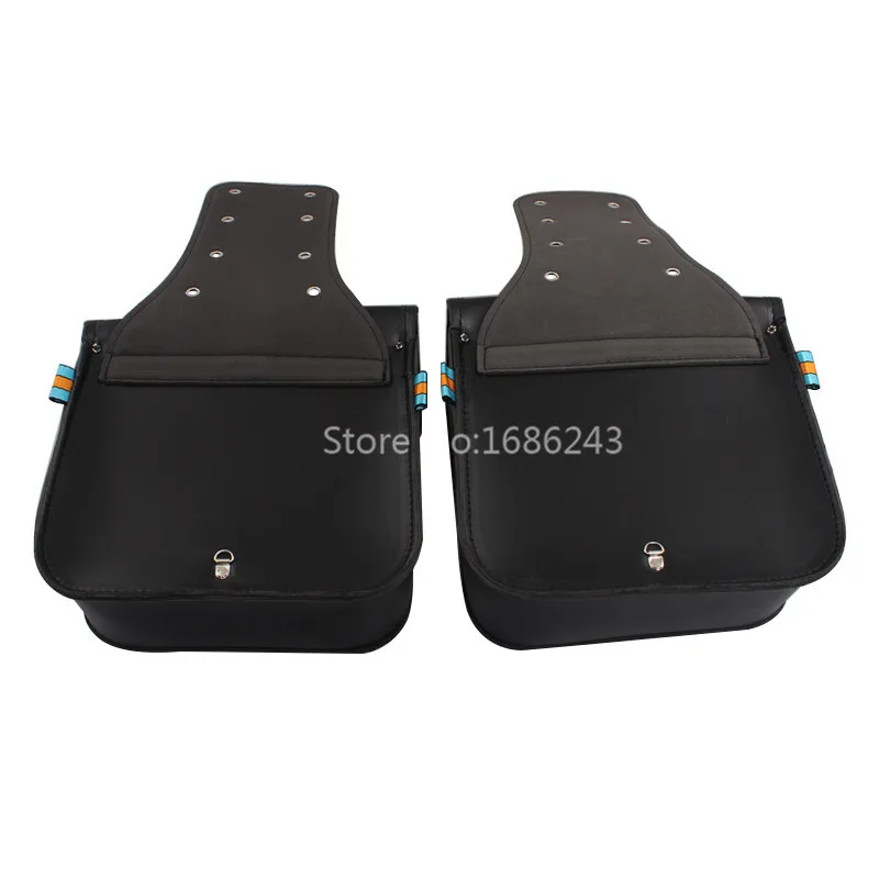 Черная Кожаная Мотоциклетная сумка в комплекте для багажа подходит Harley Sportster Touring