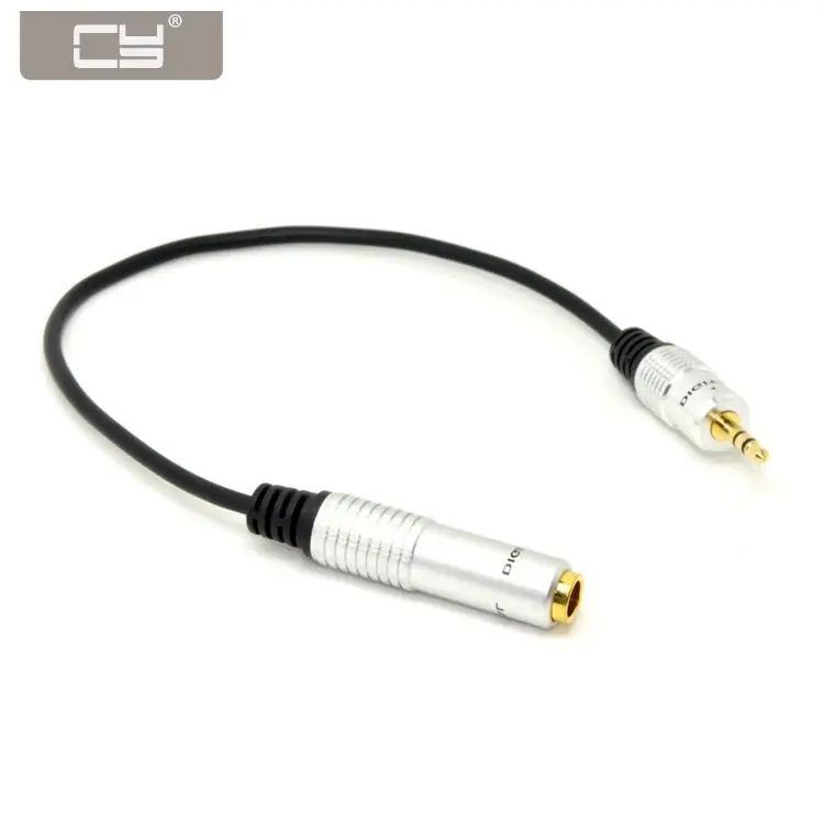 

CY 20cm Audio Aux 6.35mm 1/4" Female to 3.5mm 1/8" Male Stereo Headphone Plug Adapter Converter Cable