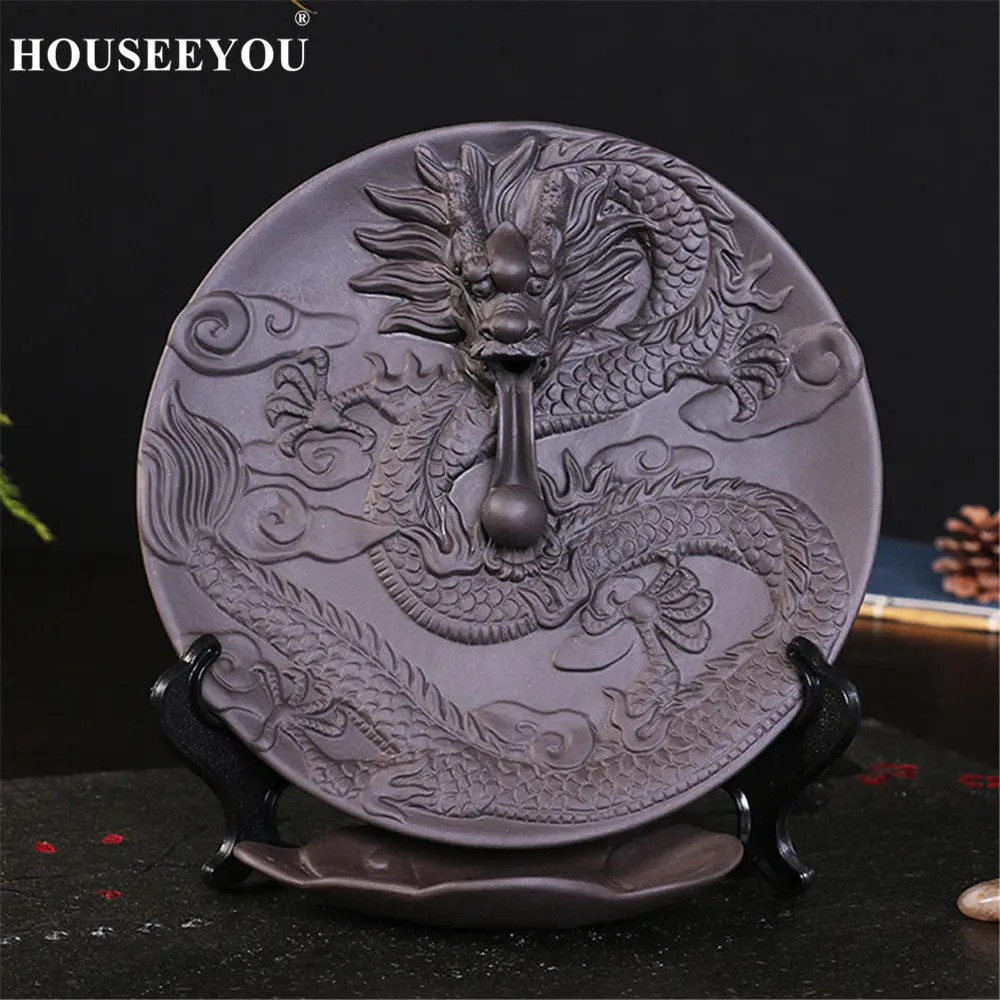 10 шт. благовония конусы + дракон блюдо обратного потока горелка керамический