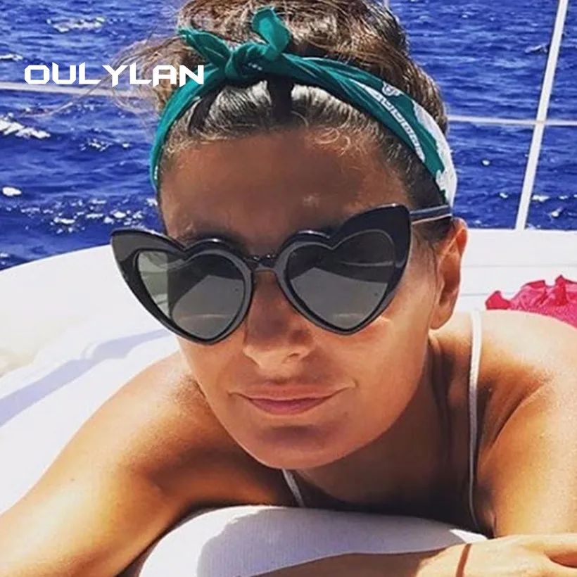 Солнечные очки Oulylan в форме сердца для женщин брендовые дизайнерские ретро