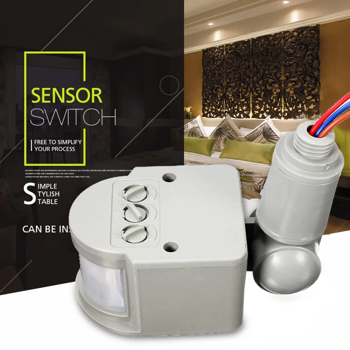 Светодиодный датчик движения 110V-240V Smart Sensor 140 Degree12M Автоматический инфракрасный PIR