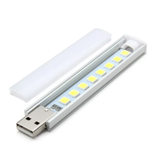CLAITE супер яркие USB светодиодные ночные светильники 10 см 1 4 Вт 8 SMD 5152 алюминиевый