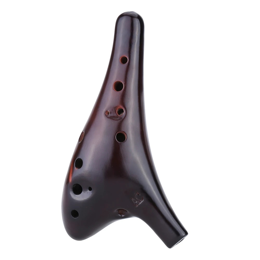 12 отверстий керамическая канавка Ocarina Flute Alto C копченая подводная лодка