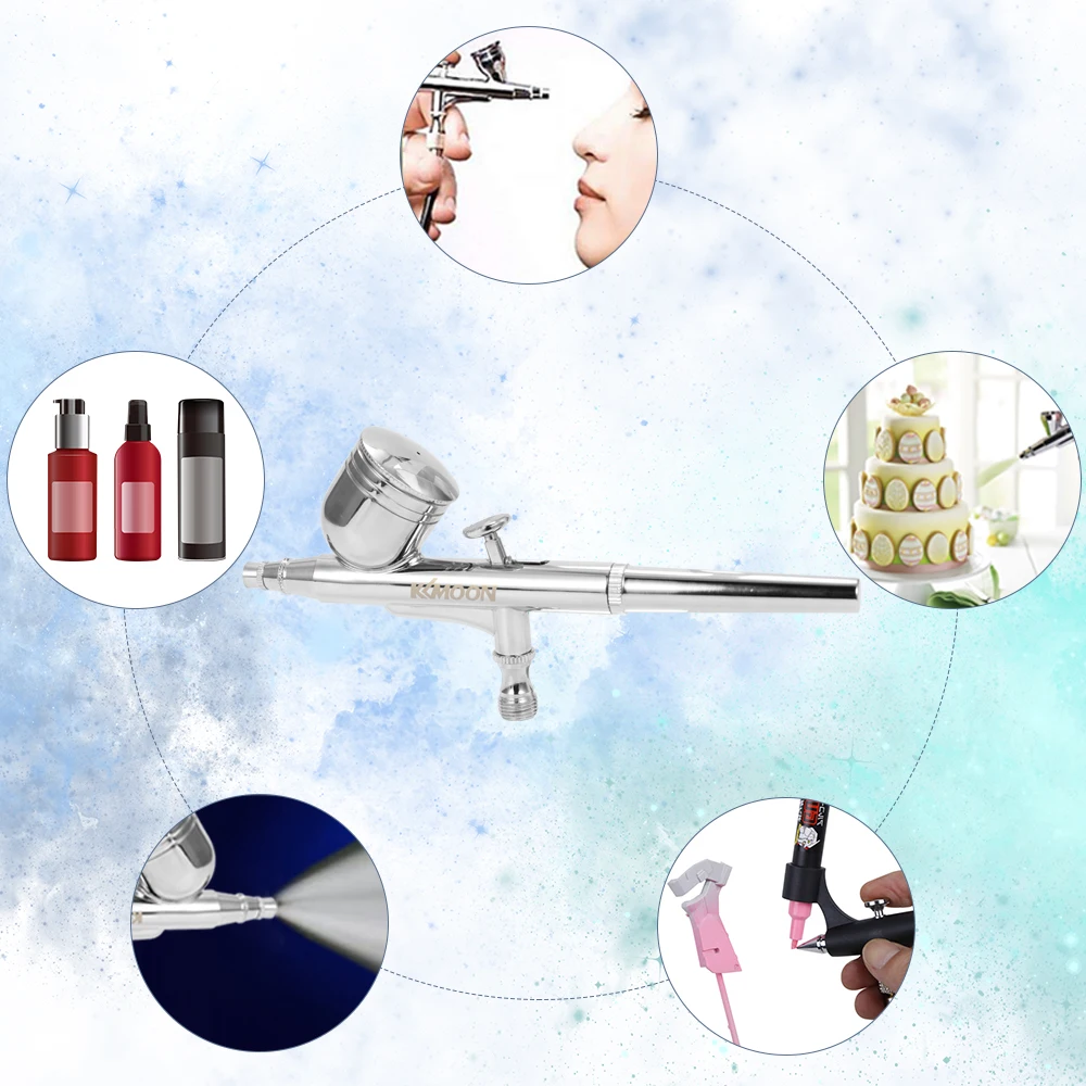 

KKmoon 100-250V Professional Gravity Feed Dual Action Airbrush Air Compressor Kit for Art Painting Manicure Craft Cake Spray