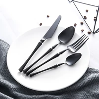 wholesale spoon black gold cutlery set fork spoons knives christmas dinnerware 24pcsset stainless steel dinner set dropshipping