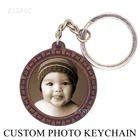 DIY заказной коричневый деревянный брелок, кольца, Детские брелоки с фотографиями домашних животных, держатель цепи ручной работы, персонализированный брелок, подарок на день рождения