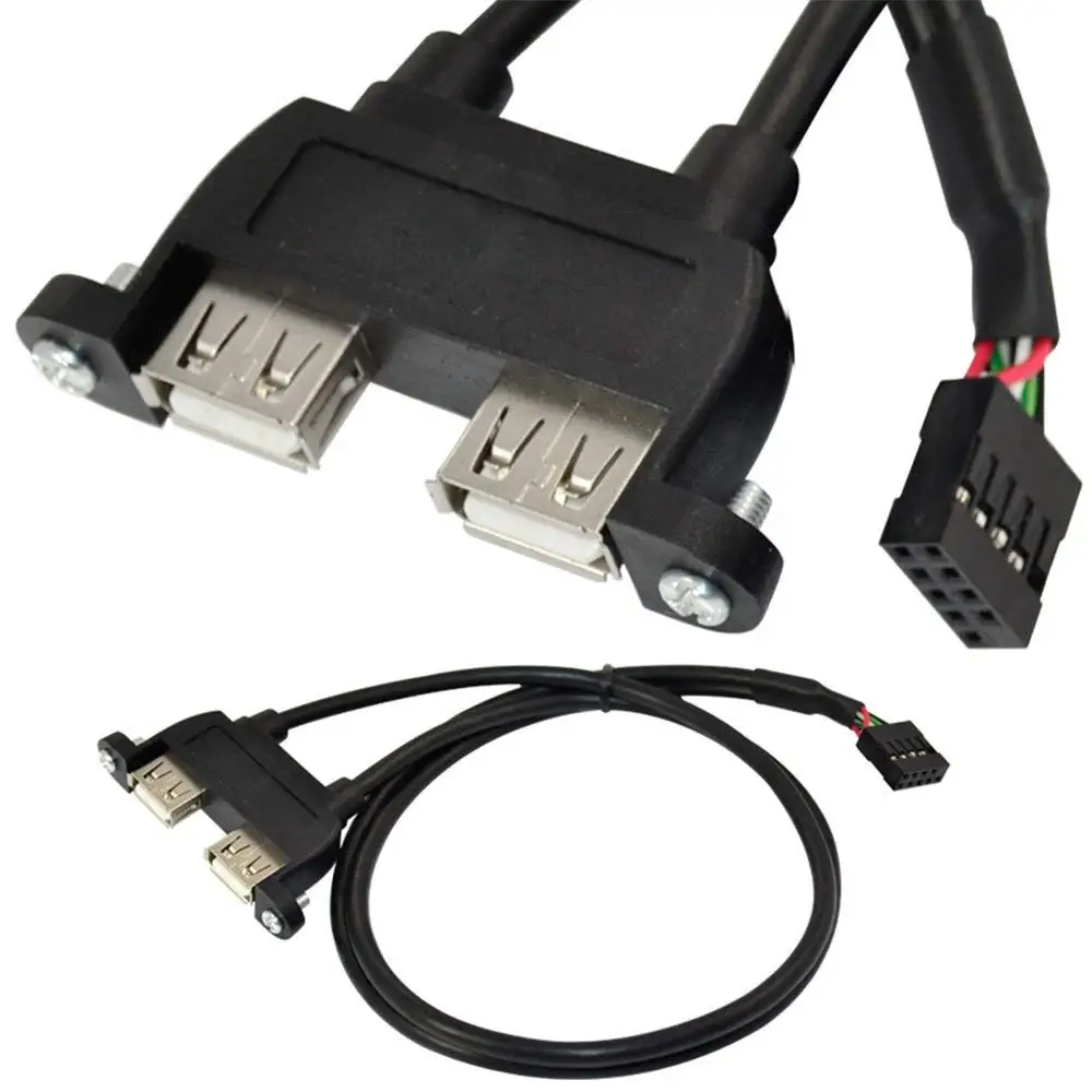 25 см двойной USB 2 0 A гнездовой панельный монтажный 10 P 1 дюйма разъем шаг