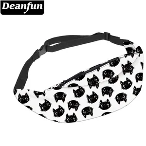 Deanfun водонепроницаемый прекрасный кот черная поясная сумка для мужчин белая поясная сумка подарок Хип-Хоп сумка для путешествий YB-60