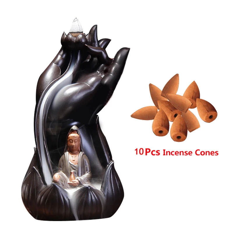 Водяная Лилия керамическая курильница Будда держатель буддийская с обратным