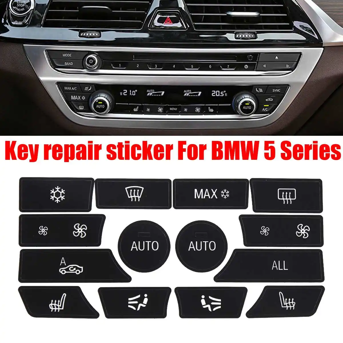 Автомобильная наклейка на кнопку для BMW Dash панель климат контроля кнопка ремонта