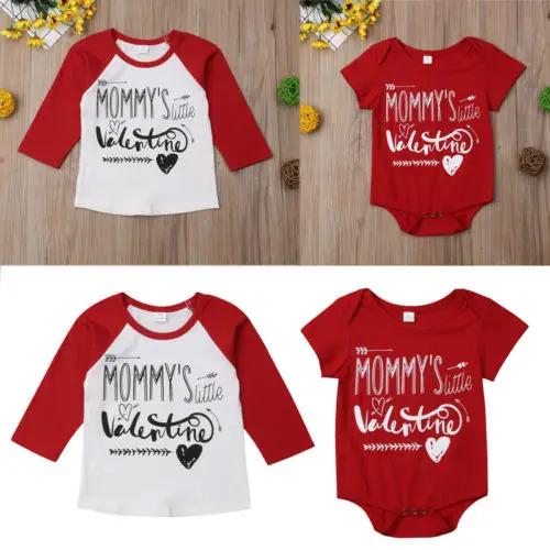 2019 Valentine Newborn Kid Baby Little Brother Romper Letter Bodysuit Big Cotton T-shirt O-neck Tee Wholesale Canis Hot | Детская одежда