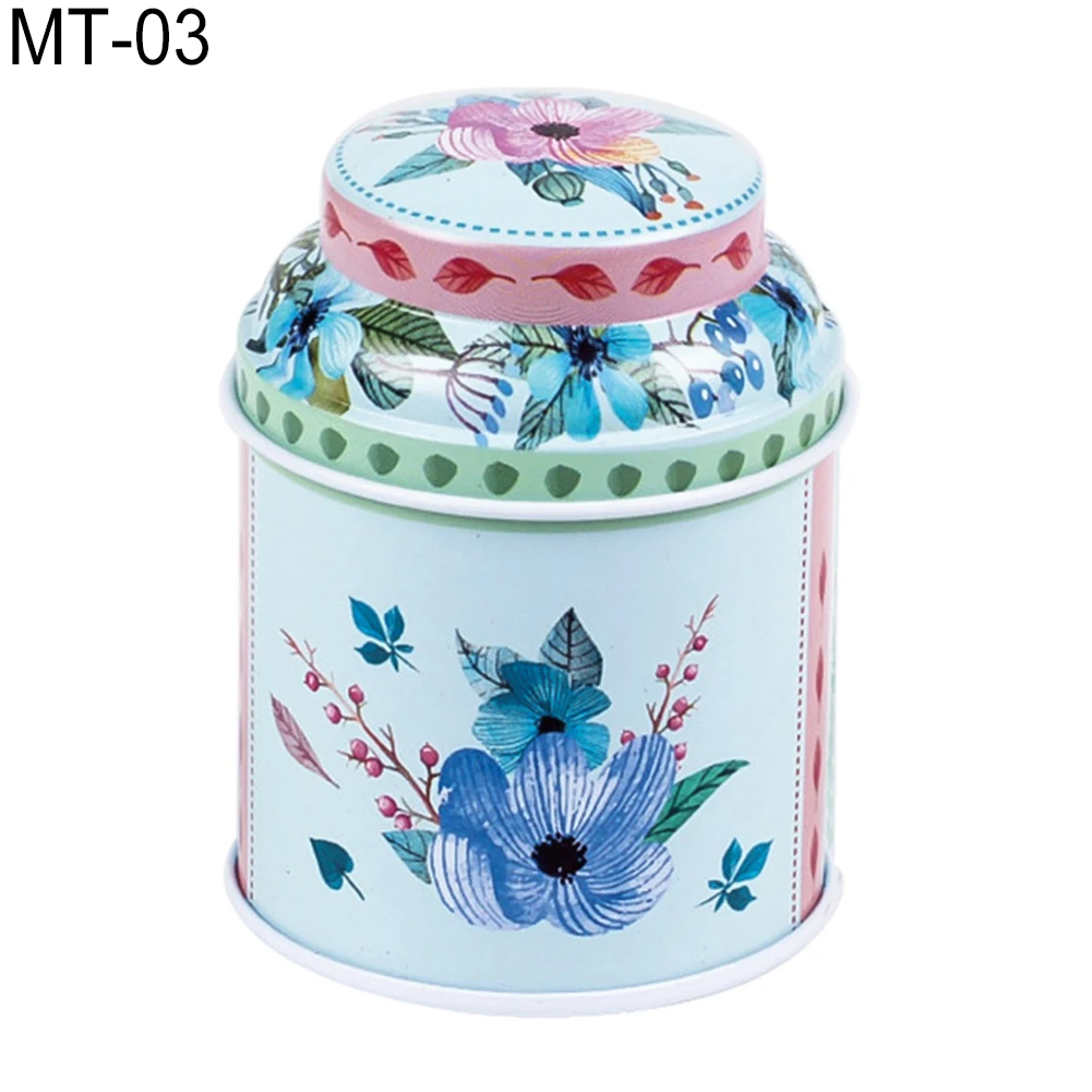 Vintage Flowers Cylinder Mini Tin Case Candy Tea Package Container Storage Box | Дом и сад