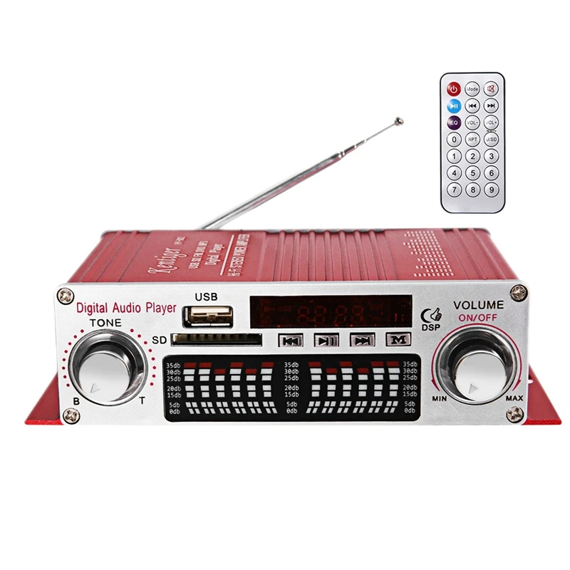 Портативный мини-усилитель Kentiger Hi-Fi стерео усилитель мощности с Fm ИК-управлением