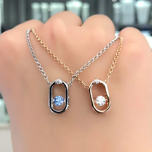 

2019 Beat Real Heart Pendant Necklace Women Friendship Woman Ellipse Rose Gold Colour Favourite