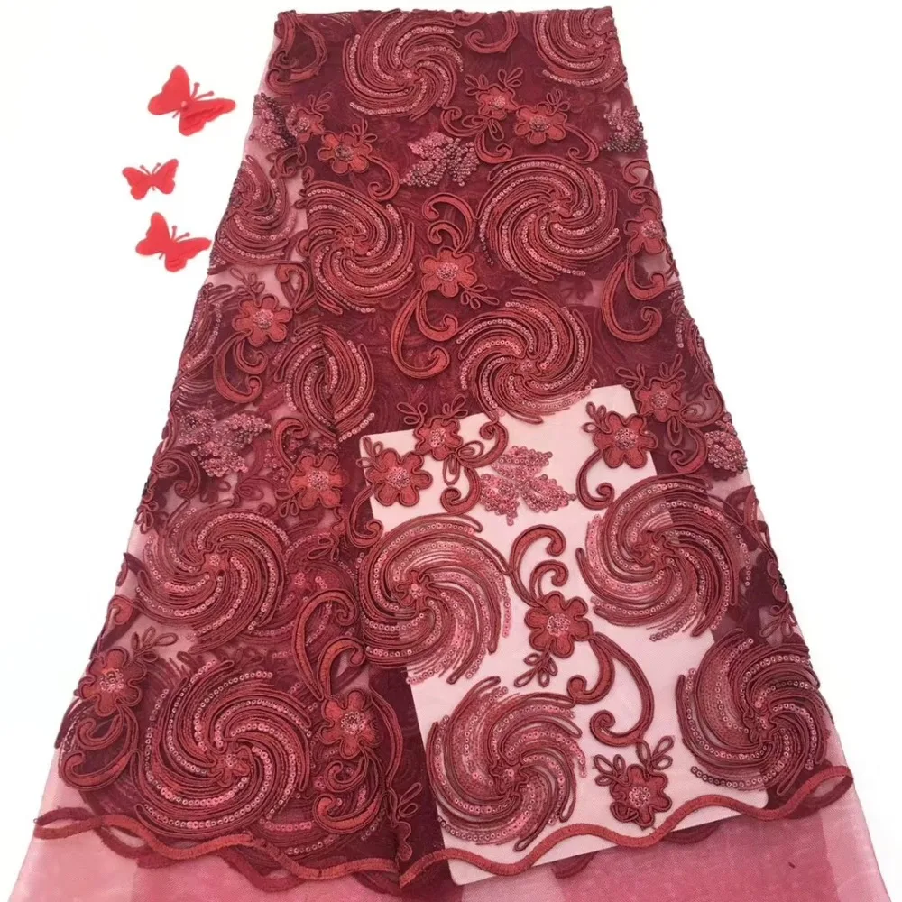 

Handmade tulle mesh African guipure french lace fabric with sequins 2018 high quality water soluble Swiss Nigerian lace fabrics