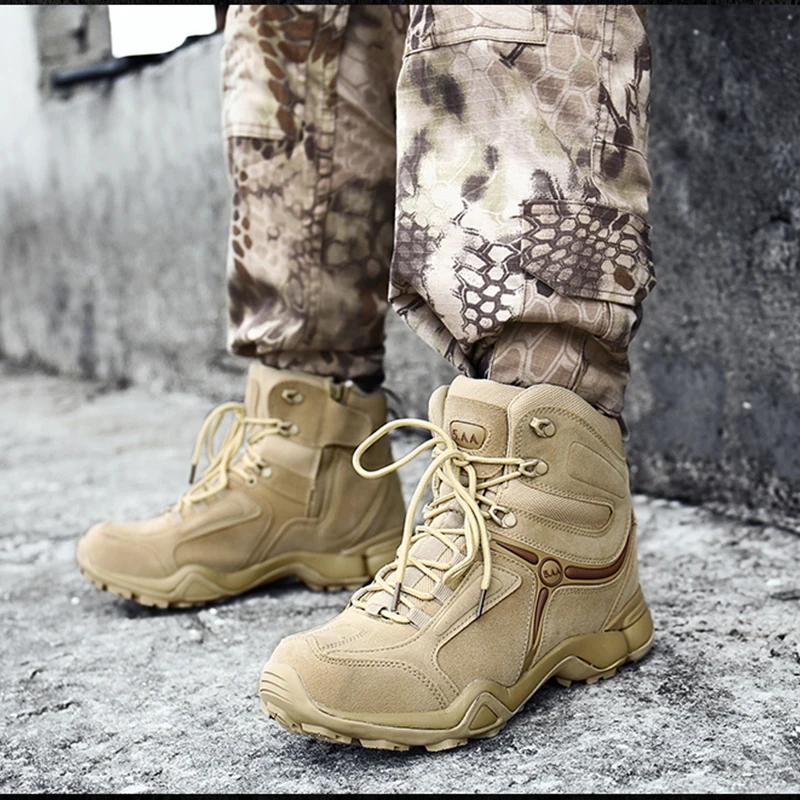 Мужские качественные брендовые военные ботинки Тактический пустынный боевой