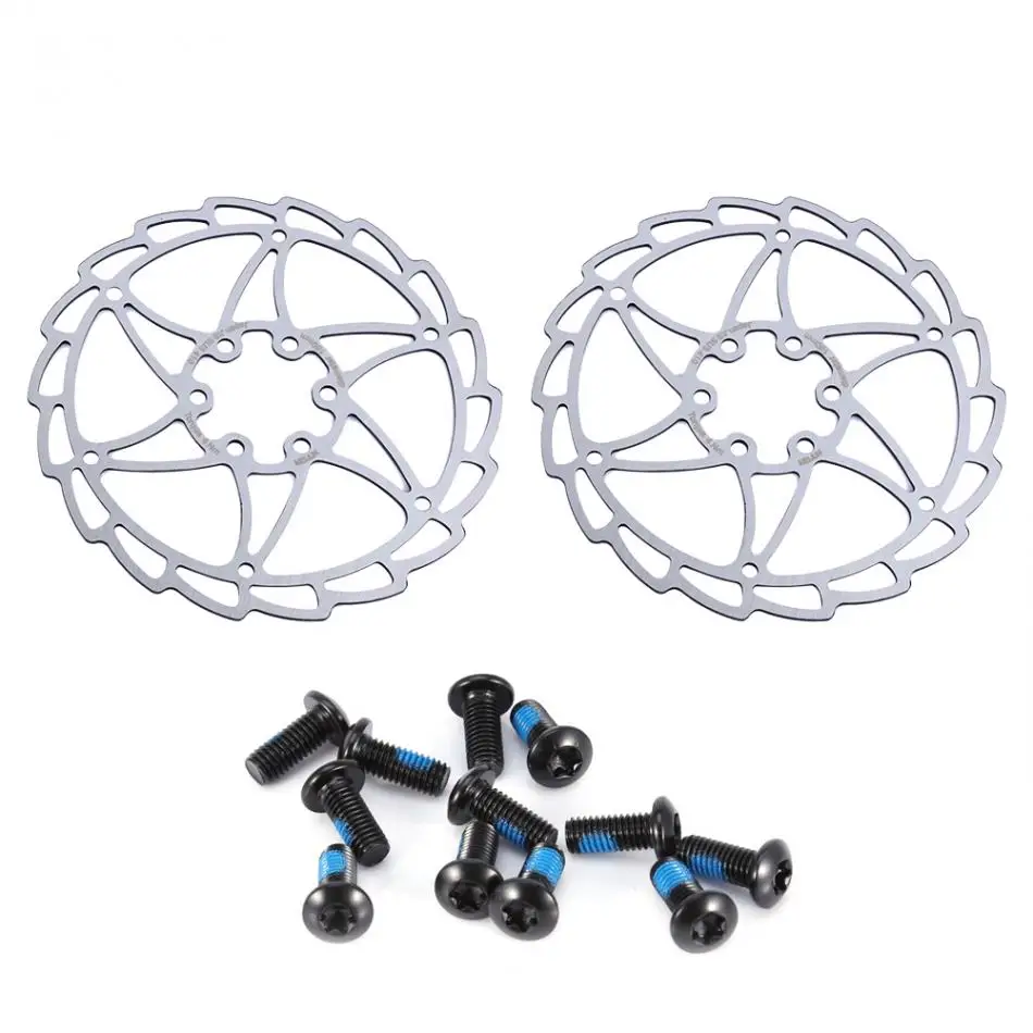 Stainless Steel Disc Brake Rotor 140mm 160mm 180mm Mountain Bike Cycling 6 Holes With Screws | Спорт и развлечения