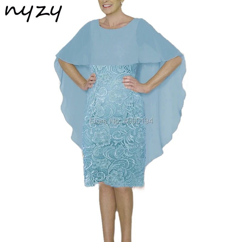 NYZY M46 платье для коктейлей кружевное до колена с накидкой короткие платья матери