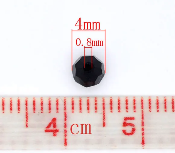 DoreenBeads 200 черный кристалл Кварцевый граненый бисер 5000 4 мм (B08826) yiwu | Украшения и