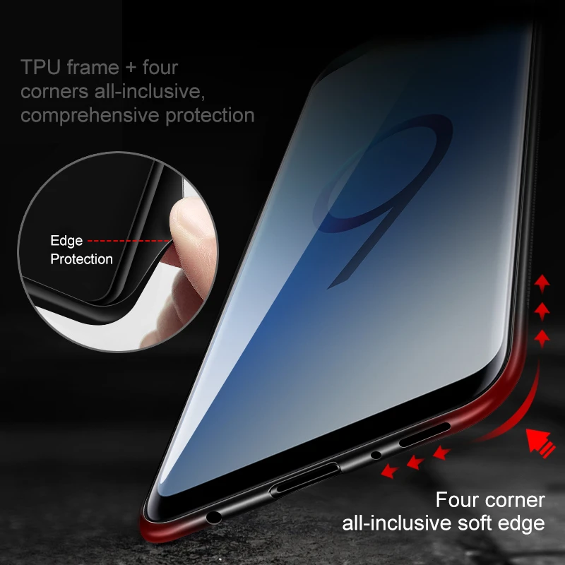 Glass phone case for samsung s10 on galaxy s10e lite s9 s8 a6 2018 plus note 9 S j4 j6 copue note9 bumper |