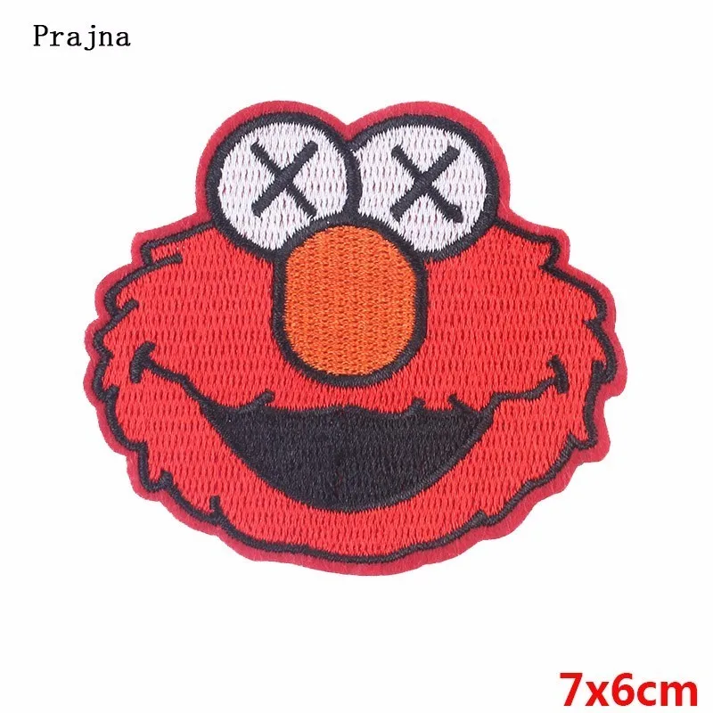 Мультяшная нашивка Prajna с изображением Улица Сезам для одежды вышивка утюгом