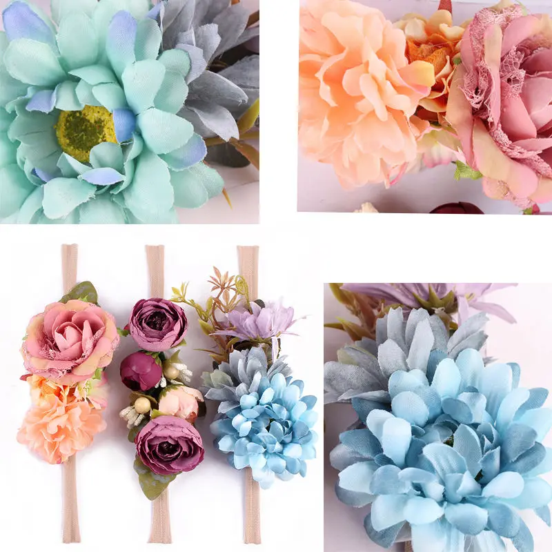3Pcs Set Cute Kid Baby Girl Toddler Lace 3D Flower Hair Headwear Headband Bows Accessories Gift | Детская одежда и обувь