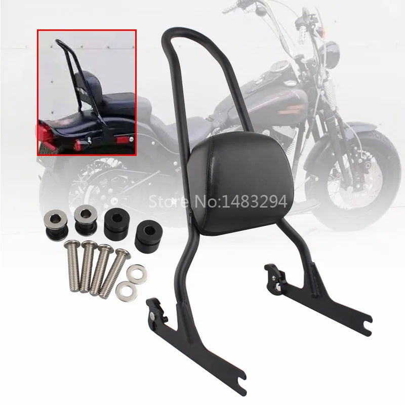 Мотоциклетная черная спинка для пассажиров Комплект подушек и болтов Harley Softail 06 17