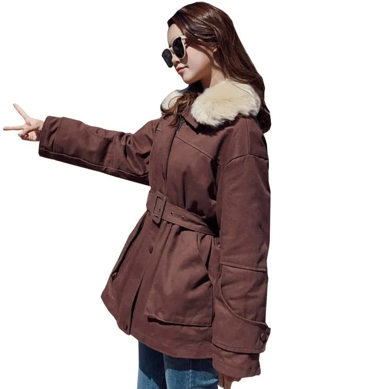 Chic Waist Clothes Woman Winter Short Fund BF Original The Night Wind Easy Cotton Work Clothes Plus Size Jacket Loose Coat LS144