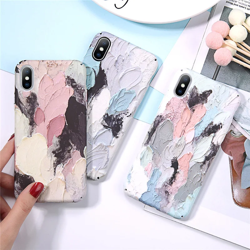 Lovebay Phone Case For iPhone 6 6s 7 8 Plus X XR XS Max Luminous Retro Art Graffiti Hard PC Full Cover |