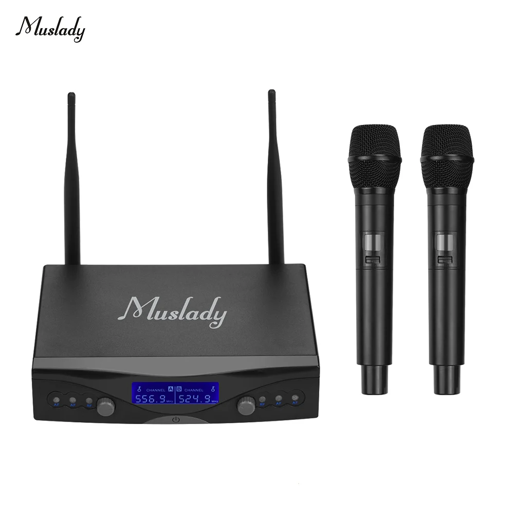 Беспроводная микрофонная система Muslady U1 UHF 2 ручных микрофона и 1 приемник с