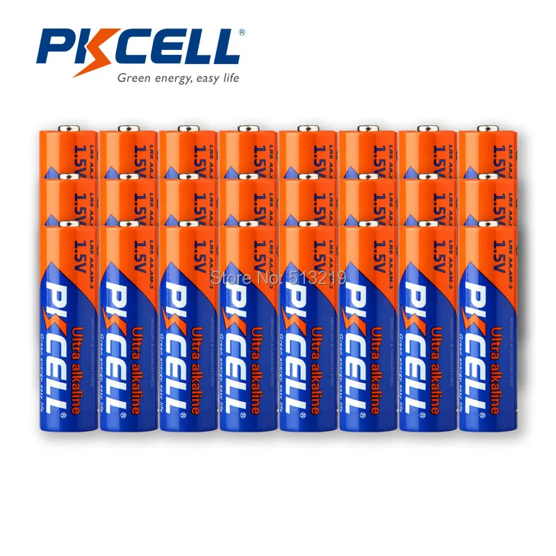 (48 шт. в упаковке) PKCELL 24 LR6 AA батареи и LR03 AAA 1 5 В AM3 UM3 360 мин щелочные сухие для MP3 Walkman |