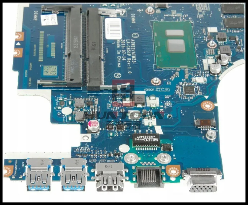 FRU:5B20K34585 для материнской платы ноутбука Lenovo 500-15ISK AIWZ2/AIWZ3 LA-C851P SR2EU I3-6100U DDR3 R7 M360 2 Гб