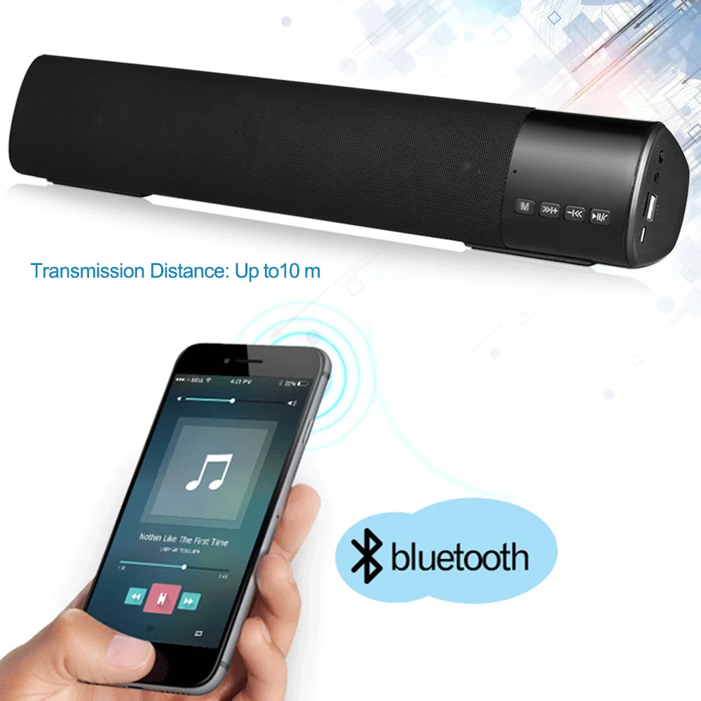 Беспроводной Bluetooth динамик портативный стерео музыкальный плеер BT Саундбар FM