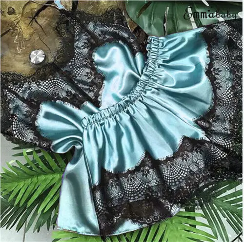 Сексуальное кружевное белье 2 шт. женская одежда для сна ночная рубашка на