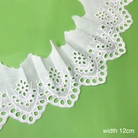 14yards white cotton cloth lace embroidery lace trims lace fabric ribbon handmade diy garment sewing hemline clothing accessorie