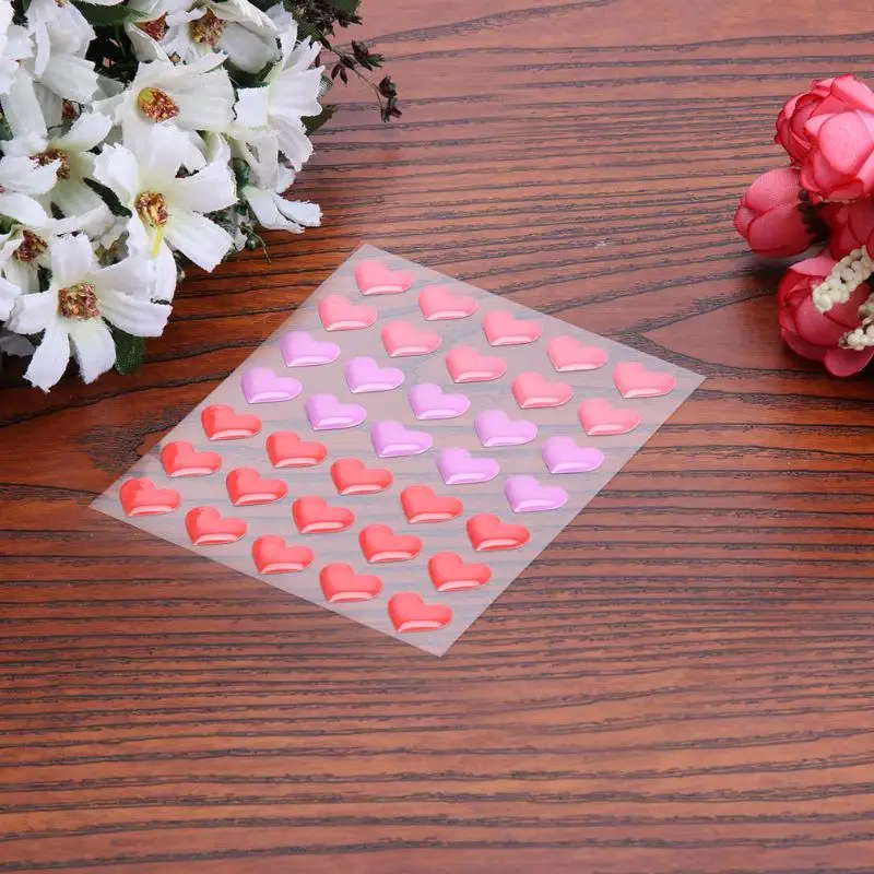 Красочные сердца DIY самоклеющиеся эмалированные точки смолы наклейки для