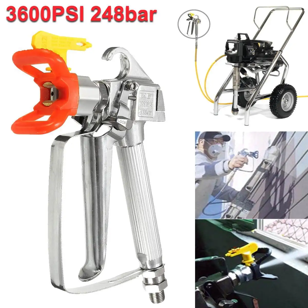 3600PSI безвоздушный распылитель краски G u n высокого давления с 517 желтым наконечником распылителя насадка предохранитель Электроинструмент распылительная машина