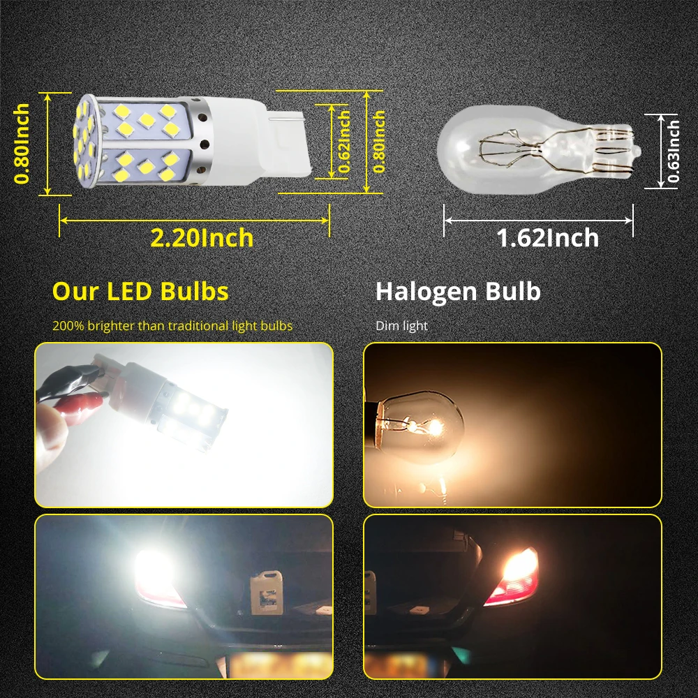 2 шт. T20 7440 W21W светодиодный 35 чипсы 3030 SMD лампы 15 W Белый для авто сзади сигнальные