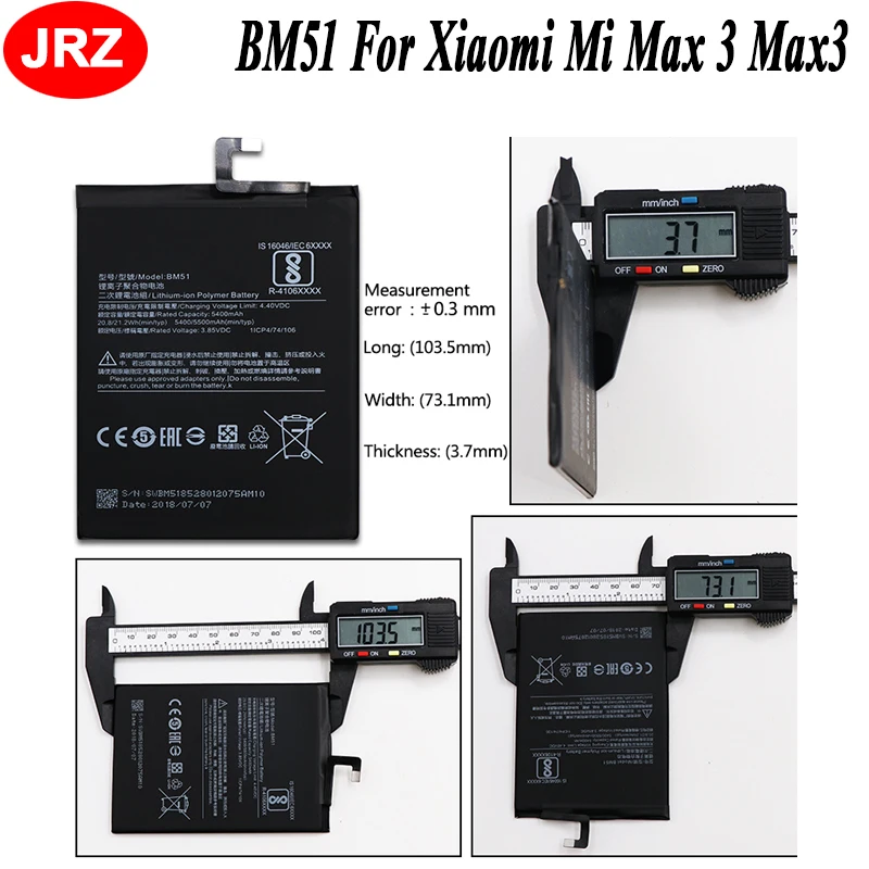 BM51 Аккумулятор для Xiaomi Mi Max 3 Max3 5500 мАч высокая емкость стандартная запасная
