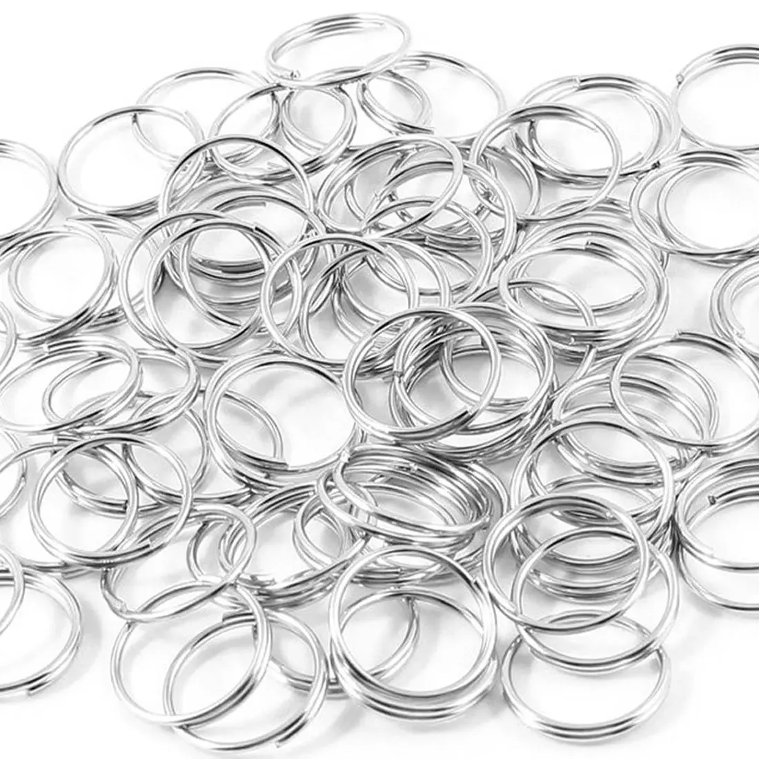 CNIM Горячие 10 мм Диаметр Серебряный тон металла сплит-петли ключи держатели колец